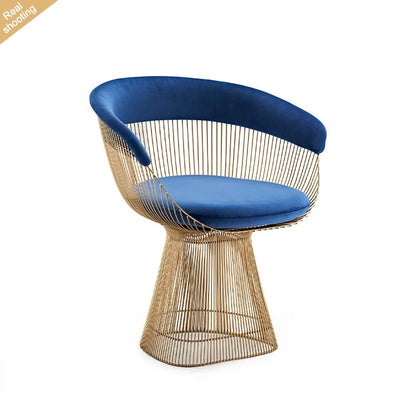 Modern Home Metal Gold Frame Accent Chair Luxury Fabric Velvet Stainless Steel Living Room Lounge Chairs