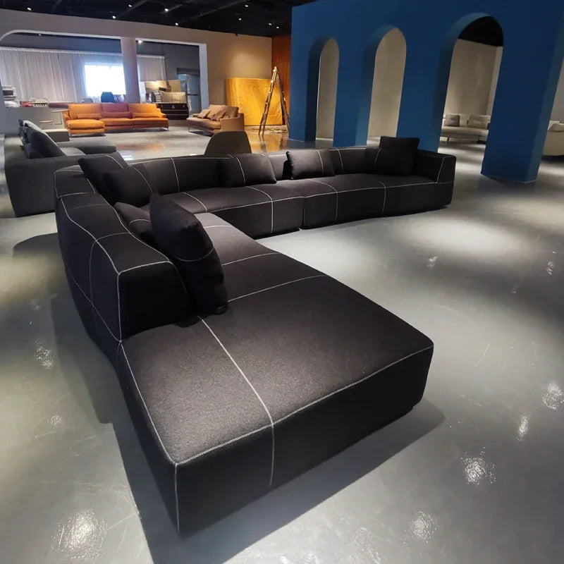 Hot sales New Modern Italian Fabric  L shape sofa living room Modular Corner Sofa Set