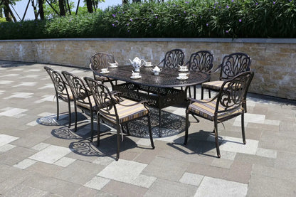 Patio Outdoor Furniture Cast Aluminum Chairs and Table Garden Metal Dining Sets Balcony Leisure Furniture Barbecue