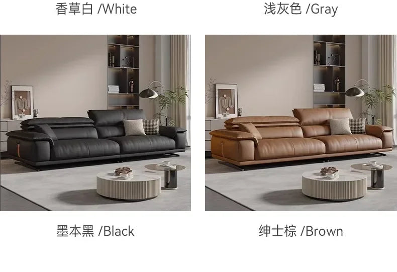 Decoration Genuine Leather Italian Living Room Sofa Luxury Lounge Designer Minimalist Sofas home Modern Family Muebles Furniture