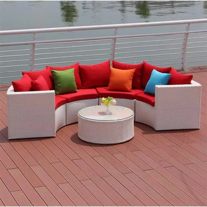Modern Outdoor Wicker Patio Set Aluminum Furniture Rattan Sofa Bistro Garden Couch