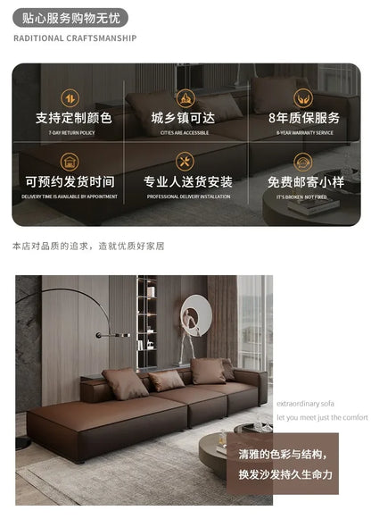 Nordic Minimalist Living Room Sofas Leather Sex Recliner Designer Lounge Sofas Garden Relaxing Designer Divano Salon Furniture