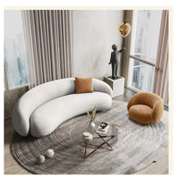 Modern design furniture sofa lounge nut circle curved sofa couch white modern sofas