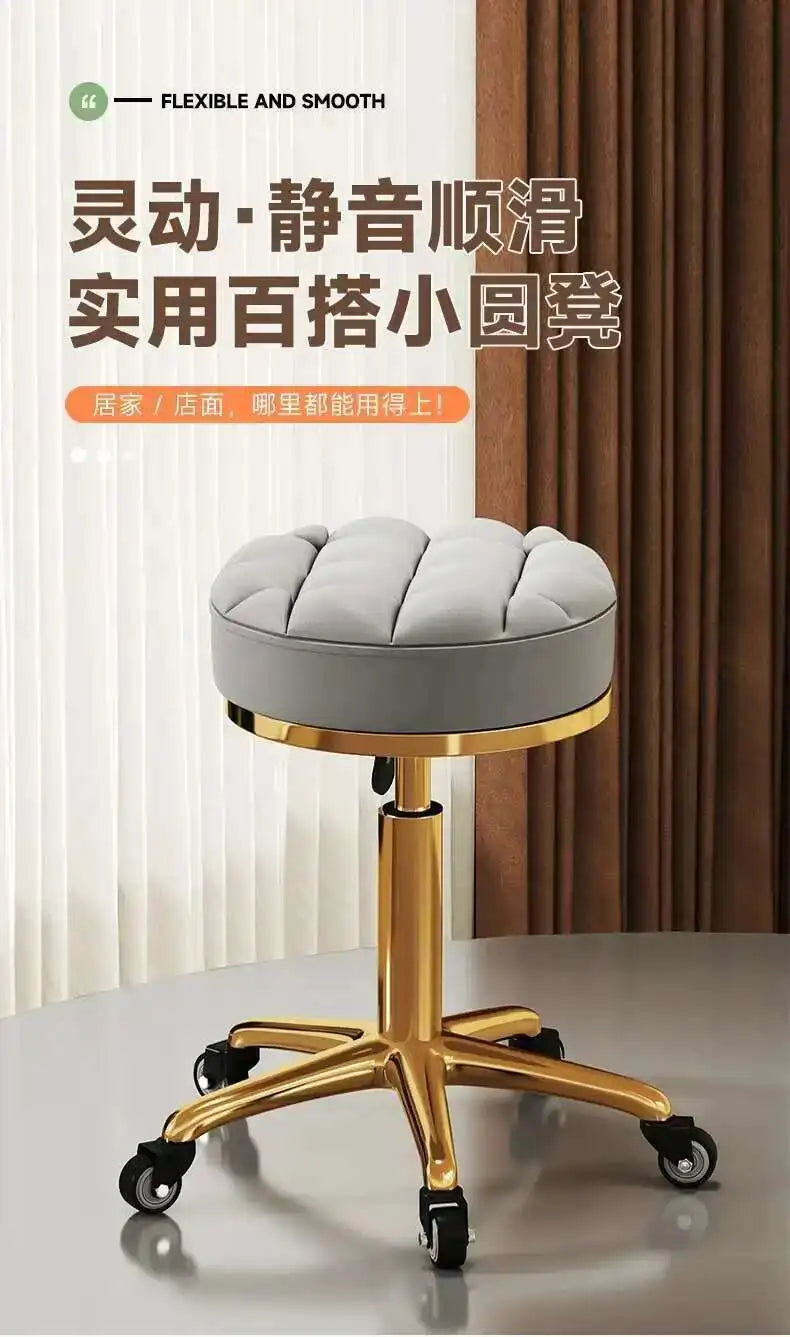 Beauty Chair Specifically Designed for Beauty Salon Adjustable Rotating Pulley Hair Salon Round Stool Tabouret A Roulette 원형의자
