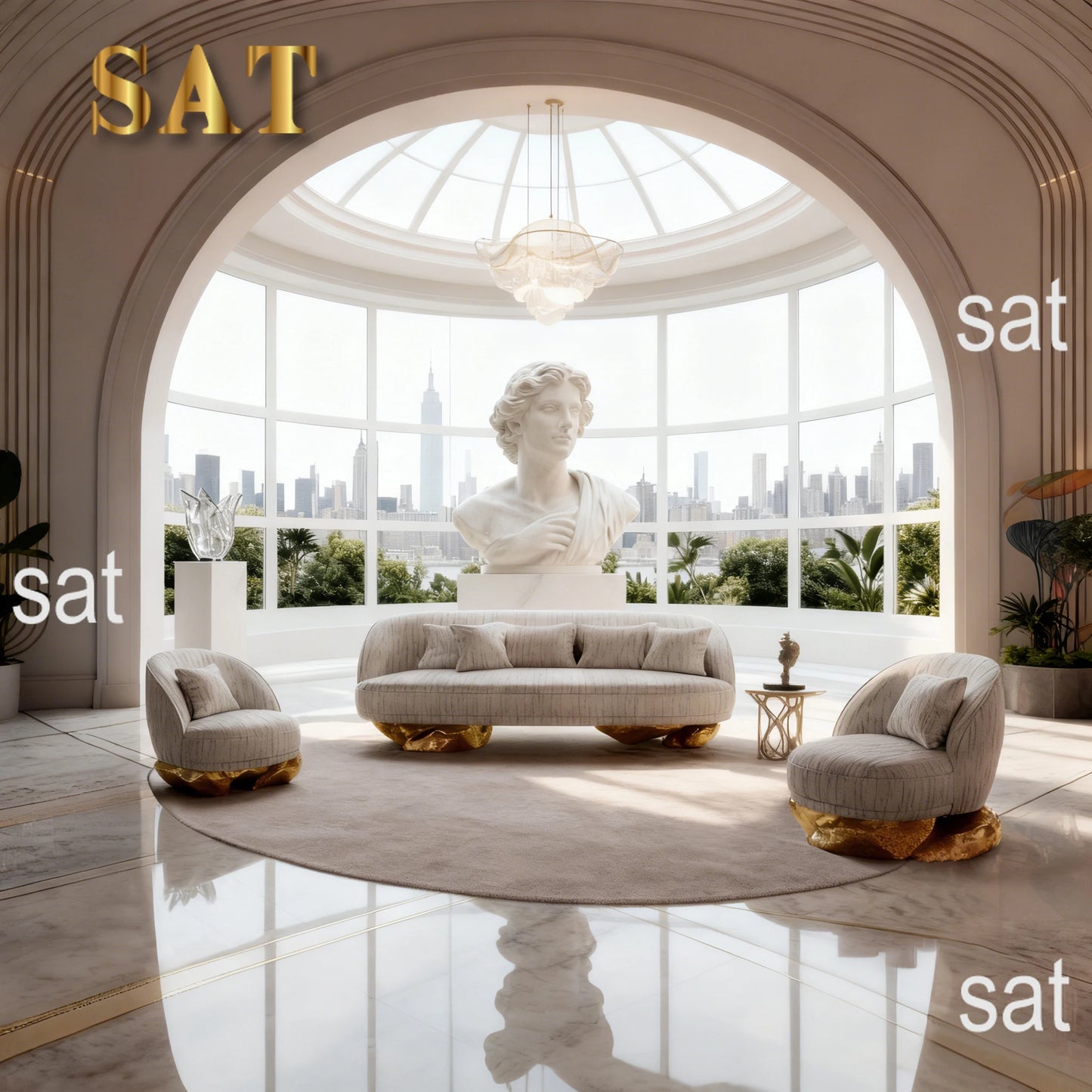 Modern Portuguese three-seater sofa with fabric cover, metal frame, durable design, suitable for living rooms