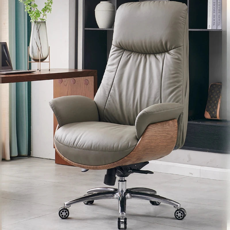Leather Adjustable Office Chair Back Support Design Comfy Ergonomic Office Chair Recline Massage Cadeiras Home Furniture