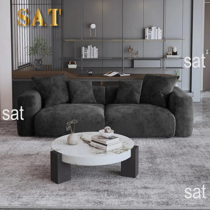 For American Vacuum Compression Black Modular Combination Sofa Sofa Large Corduroy Fabric Sofa Set