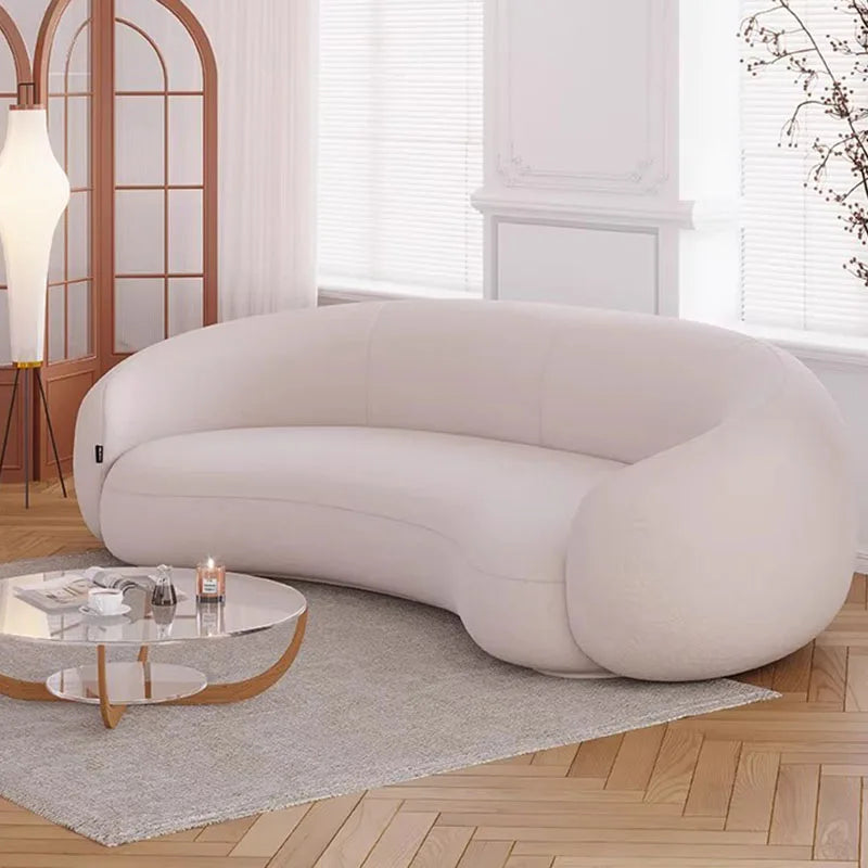 Curved Armchair Living Room Sofas White Designer Modern Minimalist Living Room Sofas Lazy Floor Muebles Lounge Suite Furniture