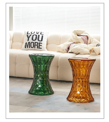 Nordic creative crystal stool Nordic simple color transparent bathroom home shoe changing  creative ins low