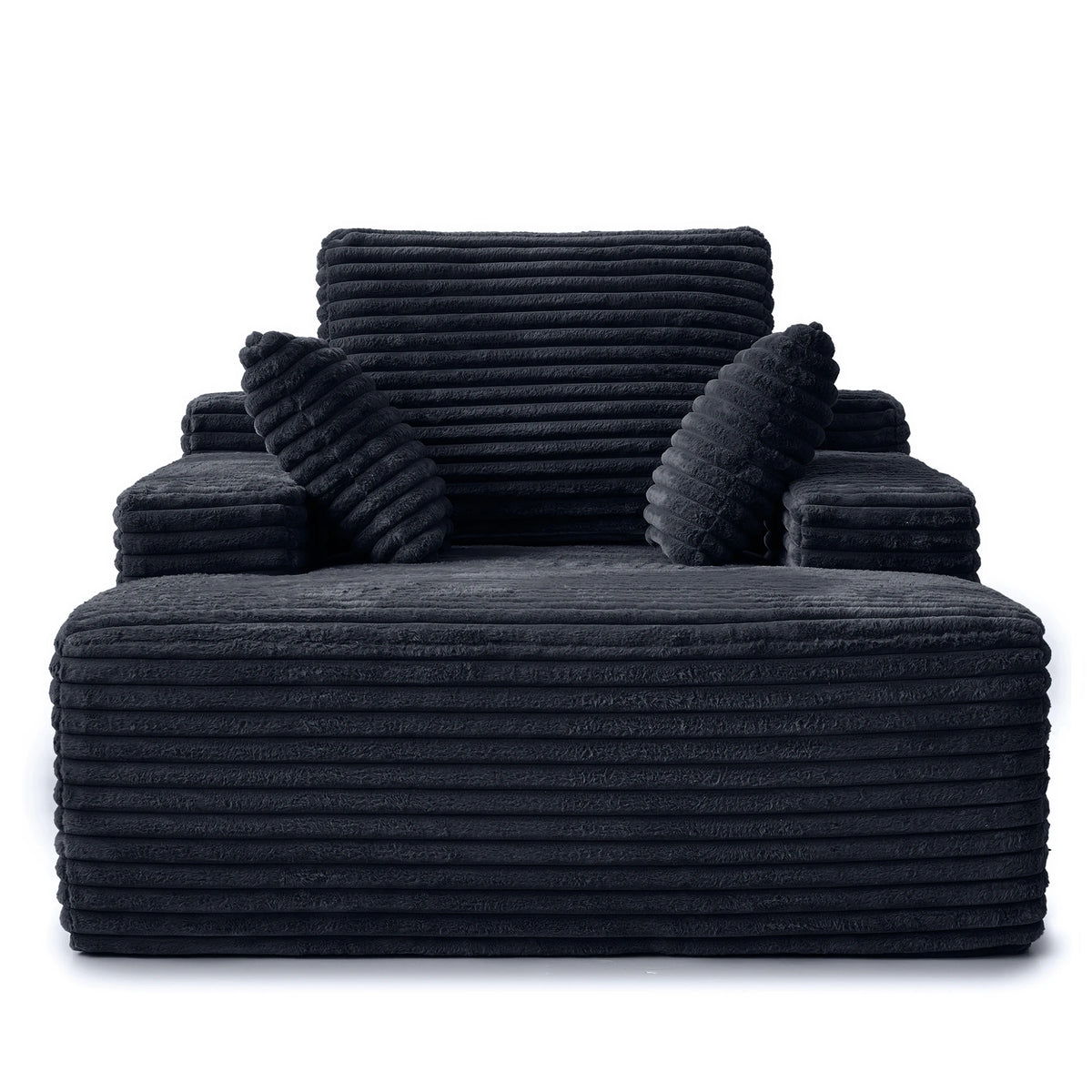 Sdoren 49inch Chaise Lounge Chair Indoor Oversized Corduroy Upholstered Boneless Sofa Bed Deep Seat Sleeper Couch Reading Chairs
