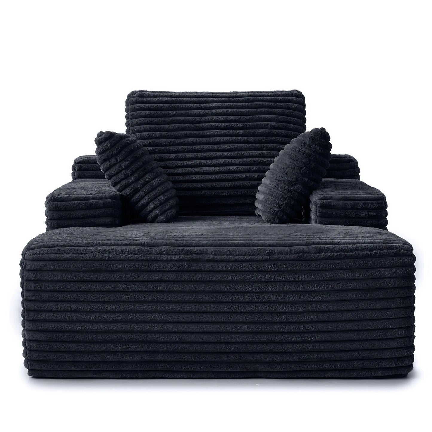 Sdoren 49inch Chaise Lounge Chair Indoor Oversized Corduroy Upholstered Boneless Sofa Bed Deep Seat Sleeper Couch Reading Chairs