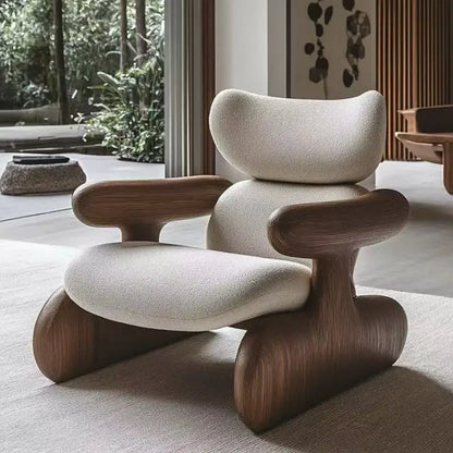 Fancy Modern Adults Chair Wooden Trending Simple Nordic Living Room Chair Reading Balcony Hotel Sillones Furniture Home