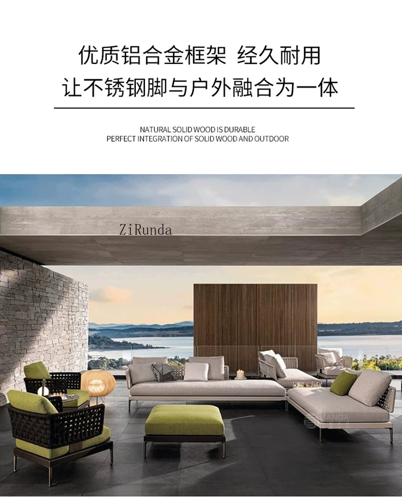 Y  Outdoor Sofa Courtyard Waterproof Vine Weaving Villa Garden Outdoor Leisure Terrace Sofa Vine Weaving Furniture
