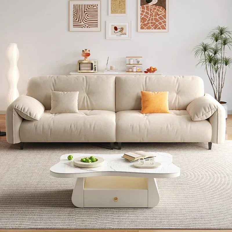 Large  Apartment Sofa Wood Lounge  Puffs Recliner Longer Sofa Modern Designer Luxury Nordic Muebles Para El Hogar Home Furniture