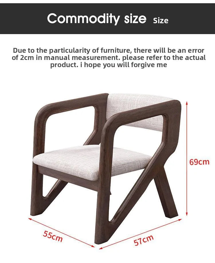 Walnut solid wood chair high value ins style book desk chair living room study back chair simple dining