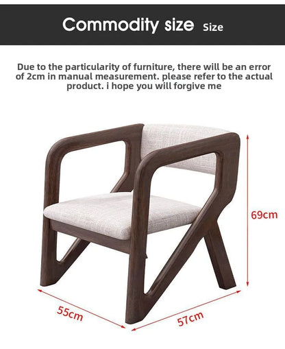 Walnut solid wood chair high value ins style book desk chair living room study back chair simple dining