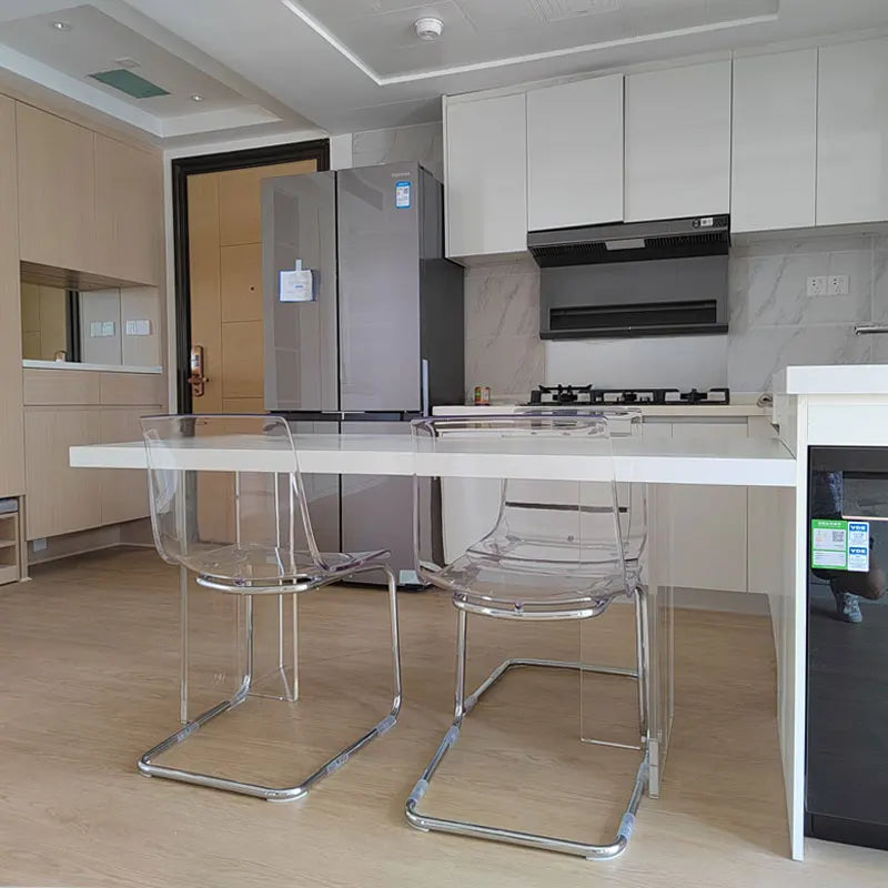 Furniture Stool Modern Transparent Chairs Designer Metal PC Plastic Dining Chair Home Creative Backrest Dining Table Stools