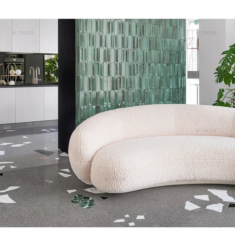 Whole house furniture Nordic Light Luxury Minimalist Cashew Sofa Designer Curved Living Room Fabric Craft Sofa Combination