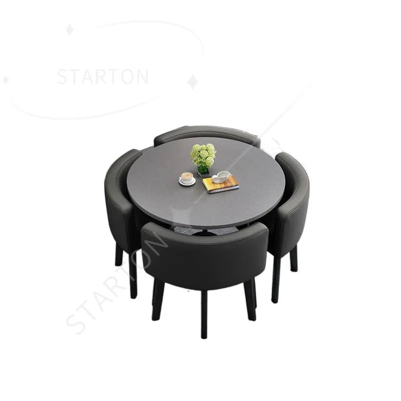 home dining table, Modern simple dining table, apartment rental room, leisure negotiation, reception table and chair combination