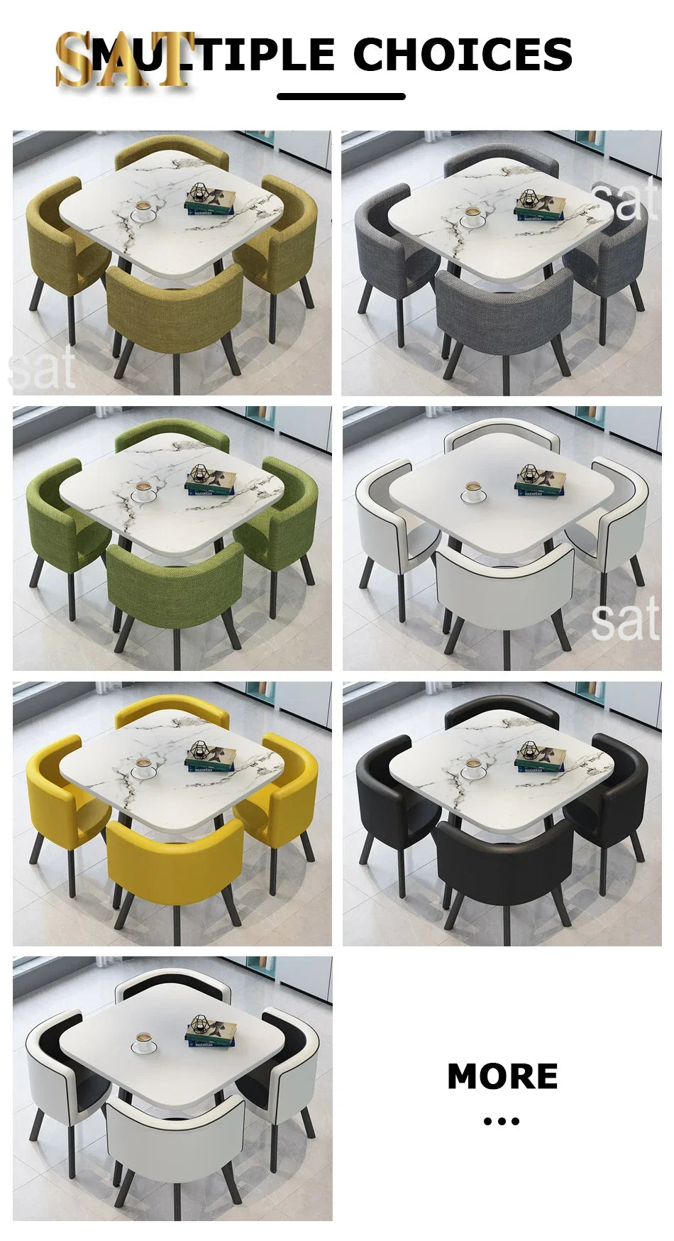 Wholesale Modern   Dining Table Sets 4 6 Chairs Dining Table Wooden Restaurant Cafe Chatting Table