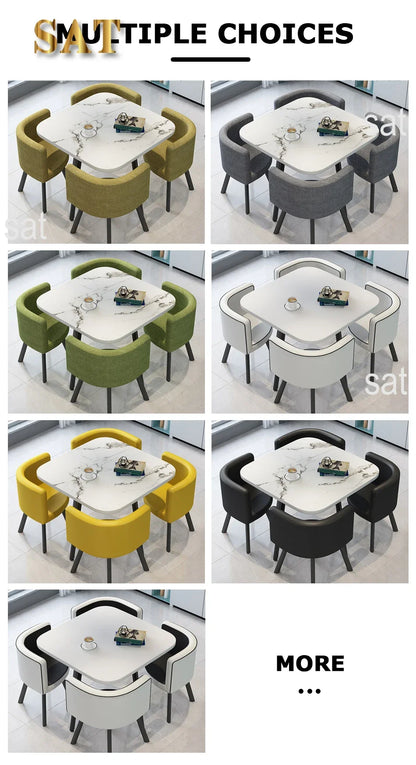Wholesale Modern   Dining Table Sets 4 6 Chairs Dining Table Wooden Restaurant Cafe Chatting Table