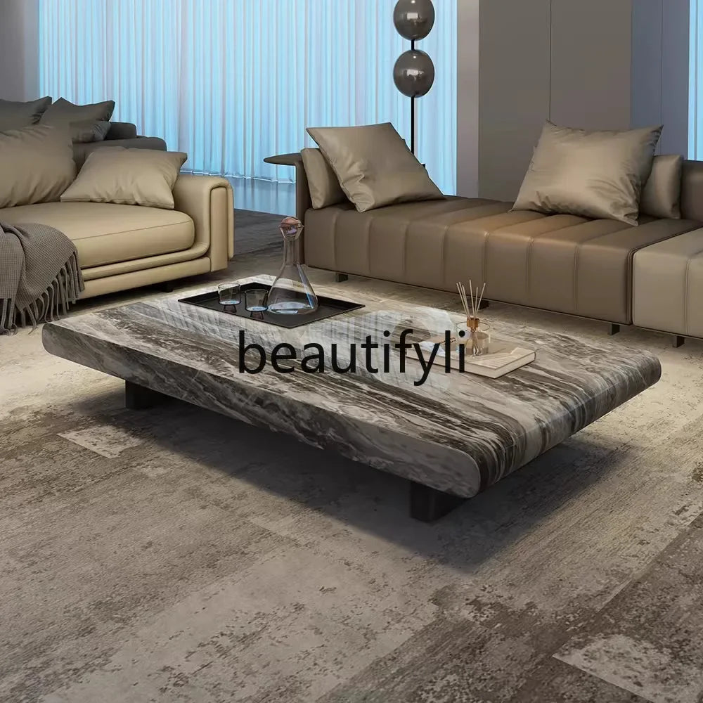 53 Italian Minimalist Snow Mountain White Modern Living Room Rectangular Oval Marble Coffee Table