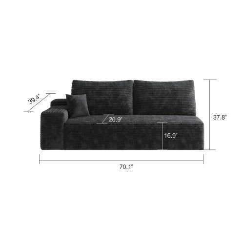 Cloud-style sectional sofa, with corduroy cover, fluffy memory foam cushions, easily assembled, modular recliner, large sofa set