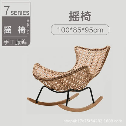 Rocking chair recliner adult sleeping single rattan balcony lazy chair bedroom casual home lazy sofa
