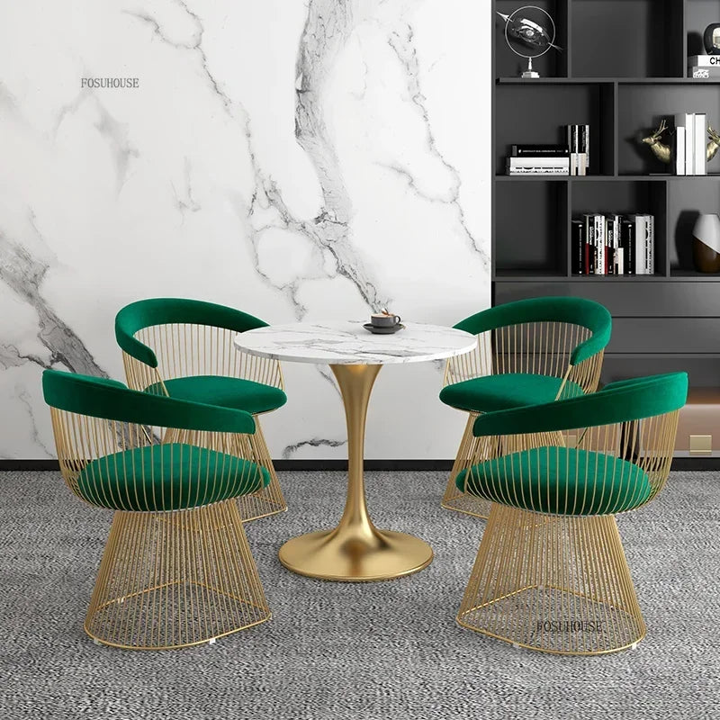 Nordic Designer Living Room Chair for Hotel Lobby Small Apartment Hollow Back Chairs Senior Leisure Creative Armchair for Cafe T