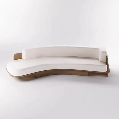 Nordic solid wood double three curved hotel clubhouse reception fabric sofa