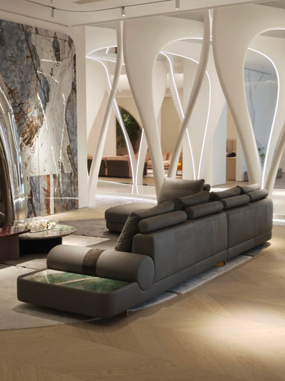 Modern European luxury villa split sofa can be customized living room modular set leather fabric wooden sponge