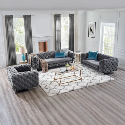 Factory Modern Living Room Sofa Love Seat in Stock Luxury Sofa Set Couch Customized Velvet or Leather Chesterfield Sofa