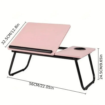 Ergonomic Lazy Computer Desk Integrated Foldable Design Height Adjustable Compact Practical Home Office Table Black