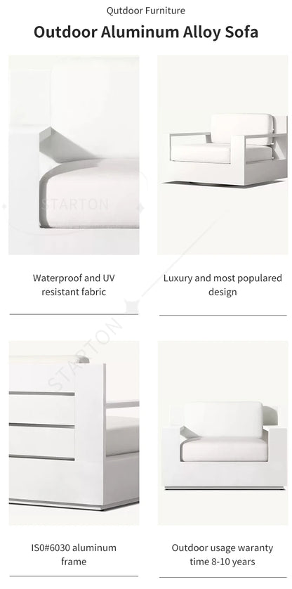 Aluminum Outdoor Sofa Set Furniture Metal Modern Furniture Patio Villa Sofa Set Sofas Luxury Outdoor Furniture