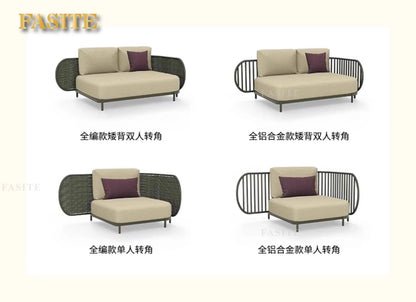 Outdoor sofa combination outdoor courtyard open-air villa living room hotel famous club rattan sofa