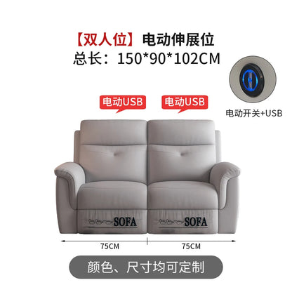 Comfort Electric Recliner Sofa Leather Sectional Genuine Retractable Combined Couch Bed Convertible Divano Letto Furnitures