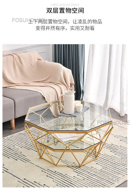 Nordic Glass Living Room Coffee Tables Light Luxury Modern Toughened Glass Bedroom Corner Table Iron Coffee Table Home Furniture
