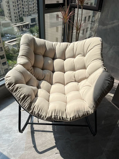 PE Rattan Weave Rocking Chair Lie Down or Sleep Lunch Break Chair Living Room Balcony Chaise Longue Adult Kid Recliner Lazy Sofa