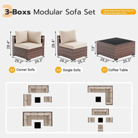 7-Piece Modular Wicker Outdoor Sectional Sofa Set with Waterproof Cover - Stylish Patio Furniture for Outdoor Conversations
