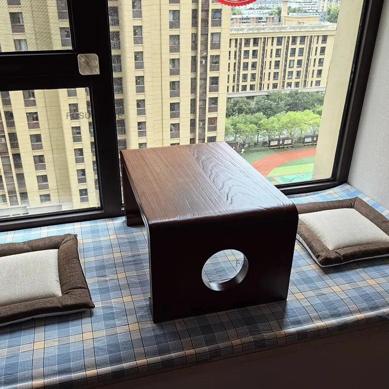 Japanese Solid Wood Coffee Table for Living Room Furniture Sofa Side Table Light Luxury Minimalist Household Window Small Table