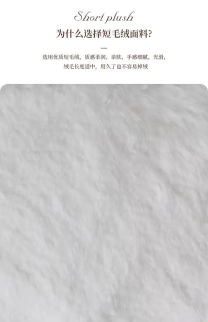 S White Rocking Chair Reclining and Sleeping Cream Single Plush Rocking Chair Lazy Sofa Balcony Leisure Chair  furniture