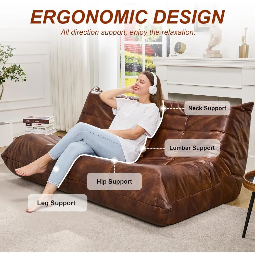 Bean Bag Chair Giant Bean Bag Sofa 3 Seater Bean Bag Chairs for Adults, Loveseat Floor Chair