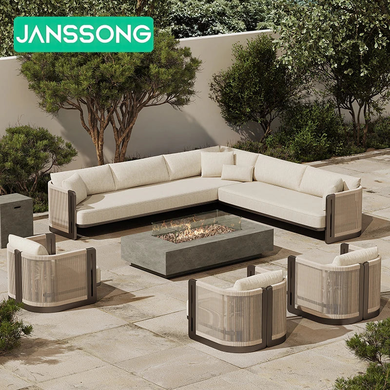 Hotel Garden Sofa Resort Rope Outdoor Sofa Villa Courtyard Garden Set Modern Outdoor Furniture Set Patio Furniture Set