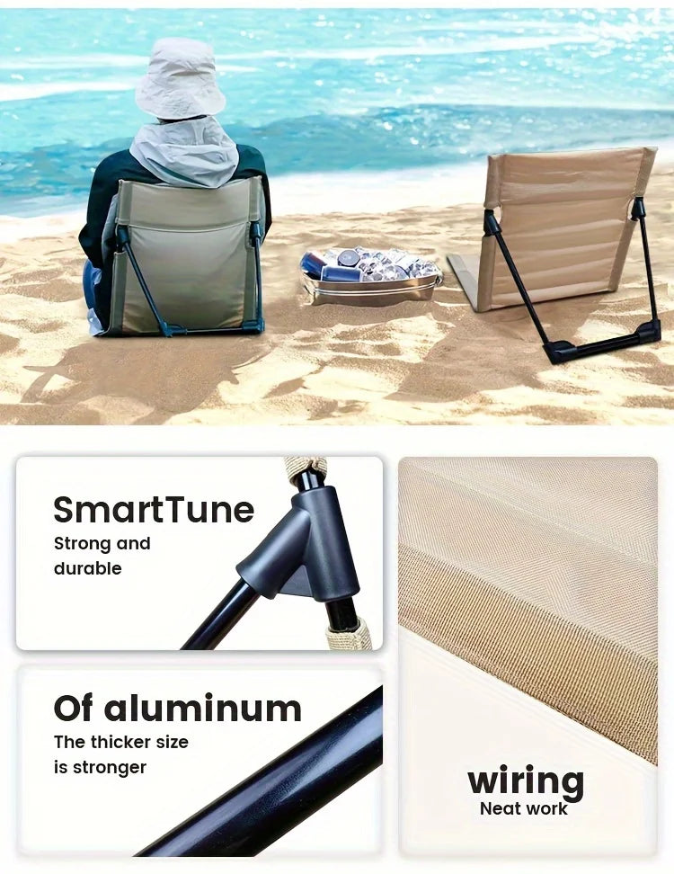 Lightweight & Durable Folding Beach Chair: Easy-to-Carry Aluminum alloy& Oxford Recliner for Adult Camping, Picnic