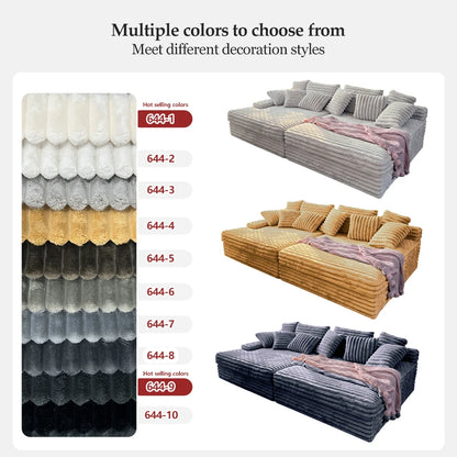 Ultra Vacuum Rolled Couch for Villa Upholstered Furniture Set Super Large & Super Soft Pure Sponge Fabric Compressed Sofa