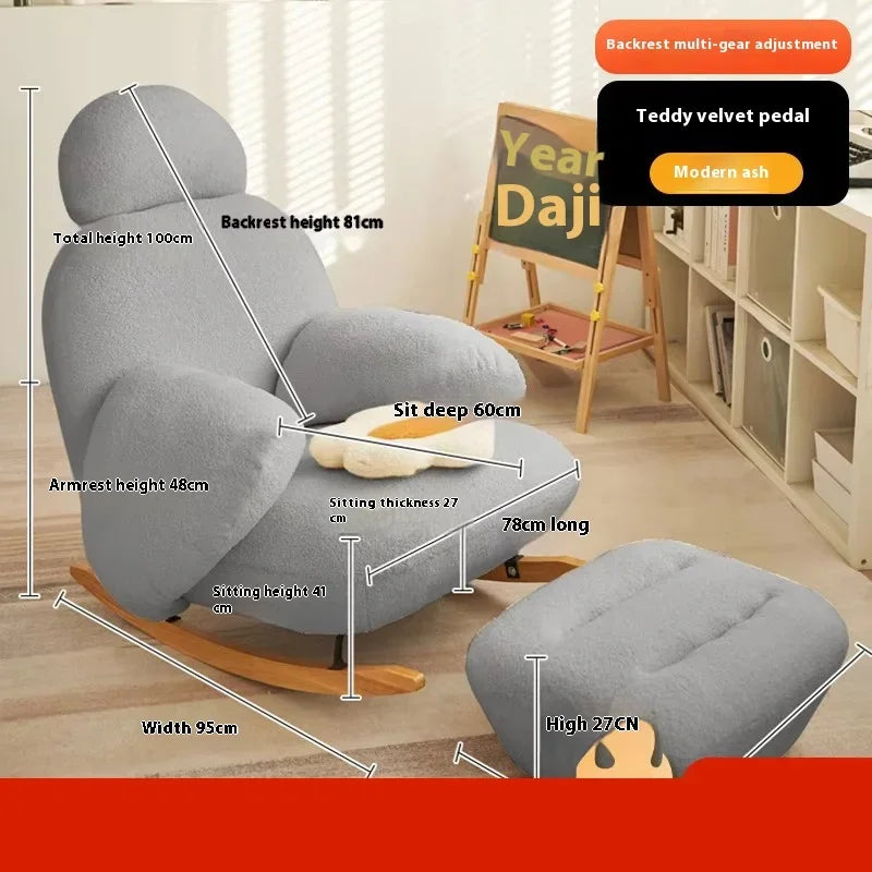 Customizable Modern Ergonomic White Chairs Minimalist Living Room Recliner Lounge Chairs Floor Bedroom