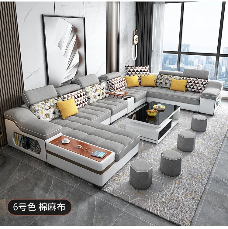 LL Modern Minimalist Living Room Sofas Sectional Lazy Nordic Leather Sofas Designer Lounge Curved Divano Lounge Suite Furniture