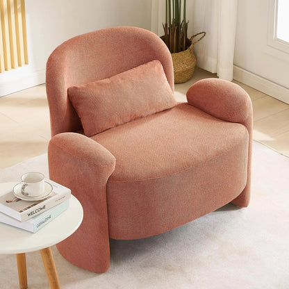 Oversized Accent Chair, Modern Linen Fabric Lounge Armchair for Living Room, Upholstered Comfy Reading Single Sofa, Customized