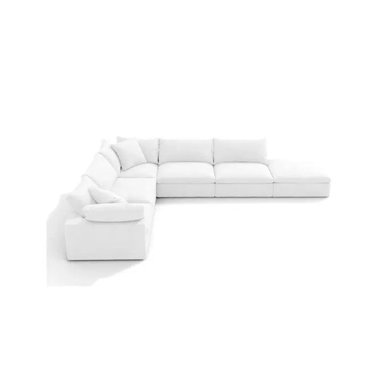 ♢X Modern Luxury White Modular Cloud Sofa 6 Seater U Shape  Sofa Sets Couches  Cloud Sectional Couches for Living Room&
