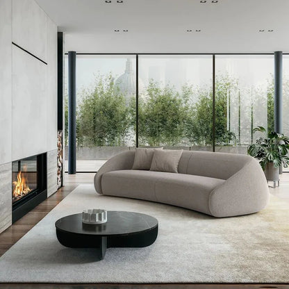 Italian minimalist large curved sofa living room small apartment light luxury designer fabric sofa